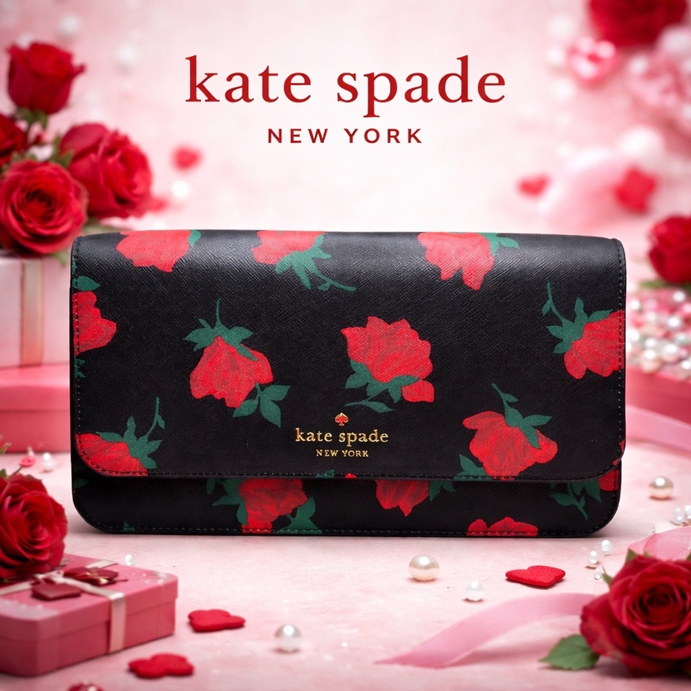 🌹 KATE SPADE Madison Rose Toss Printed Flap Crossbody – NWT | MSRP $349